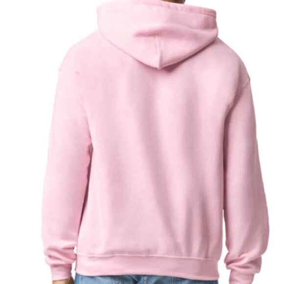 New Gildan Heavy Blend Pink Hooded Sweatshirt with Kangaroo Pockets - Picture 2 of 4
